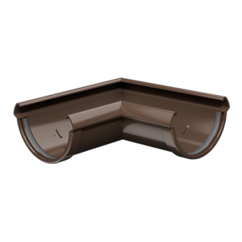 Угол жёлоба 90˚ Люкс (Lux) Шоколад, (RAL 8019)